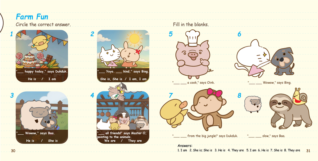 Grammar農莊Fun Reading Series《I am, He is, She is!》